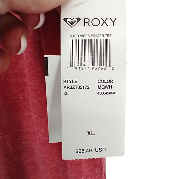 Roxy Good Ribes Ringer Tee - XL - Picture 5 of 6